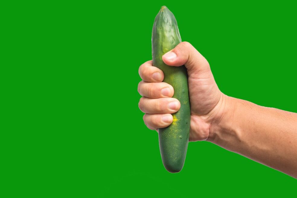 Un pepino na man simboliza o engrosamento do pene